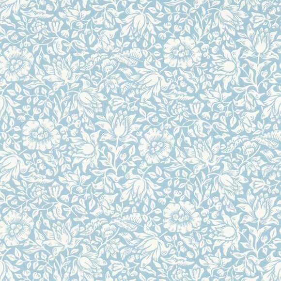 NEW Morris & Co Mallow Wallpaper 217071 Powder Blue - Picture 1 of 7
